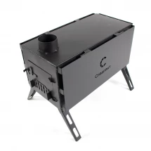 Печь дровяная Light большая, сталь 1 мм (с экранами и угловыми трубами), СЛЕДОПЫТ