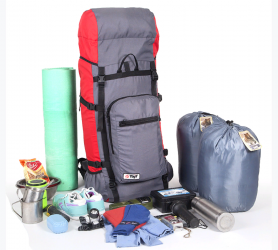 Рюкзак туристический Оптимал 1 черн.вишня, 80 л, ТАЙФ