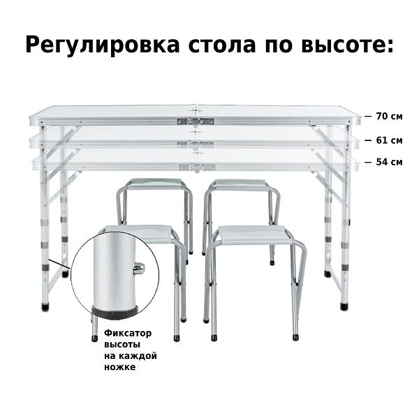 Набор мебели для пикника Green Glade M790-1, мраморный белый, Green Glade