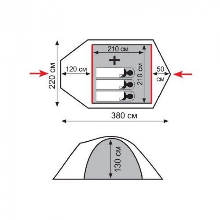 Палатка Tramp Lite Camp 3, зеленая