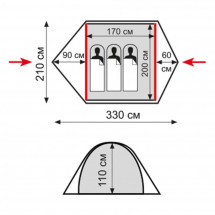 Палатка Tramp Ranger 3 (V2), зелёный