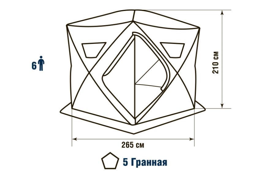 Палатка зимняя Higashi Penta Pro DC (трехслойная, пятистенная)