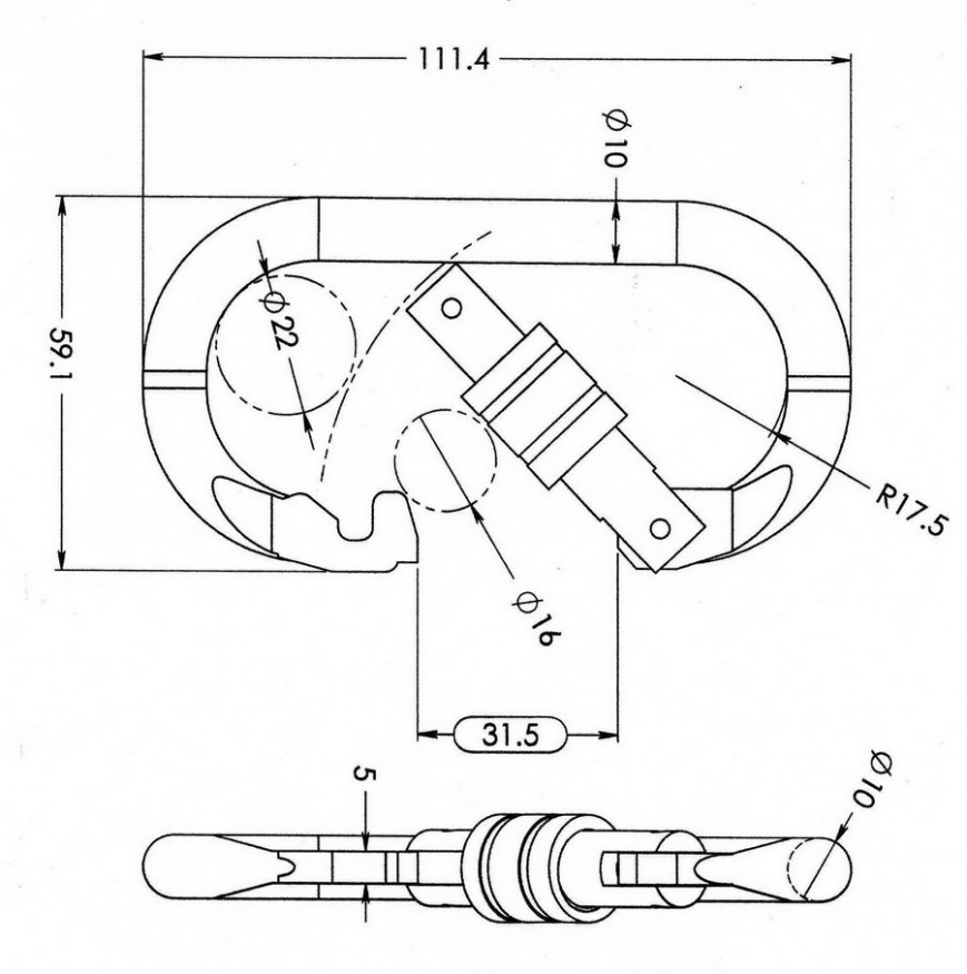 Карабин овальный сталь 0208, Вертикаль
